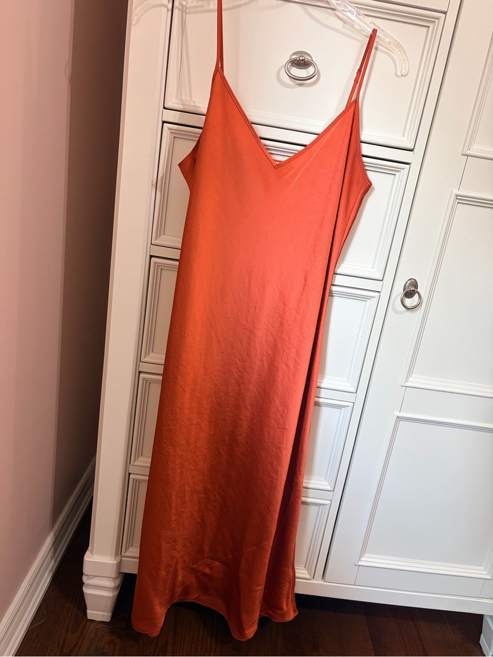 ARITZIA Wilfred Only Slip Dress, midi, rust-orange, large